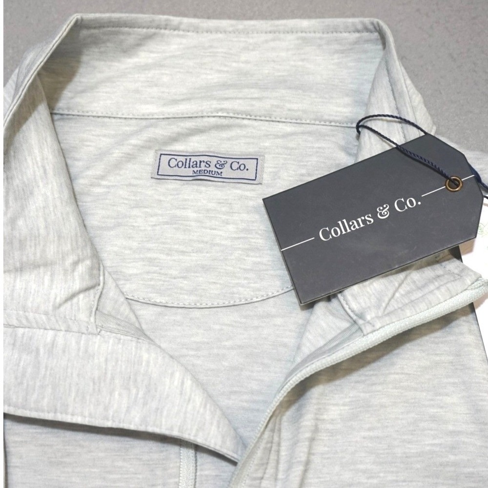 COLLARS & CO Dri Release Performance 1/4 Zip Pullover Mens Medium Gray NWT - Picture 4 of 9